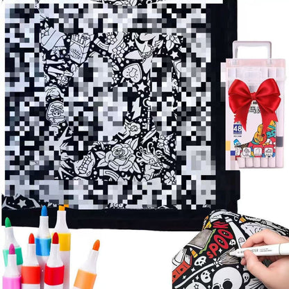 DIY Coloring Blanket/ Kleur-je-eigen Deken