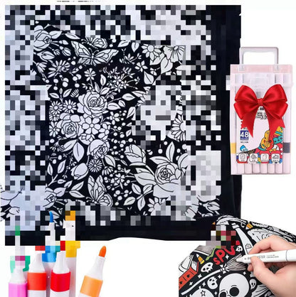 DIY Coloring Blanket/ Kleur-je-eigen Deken