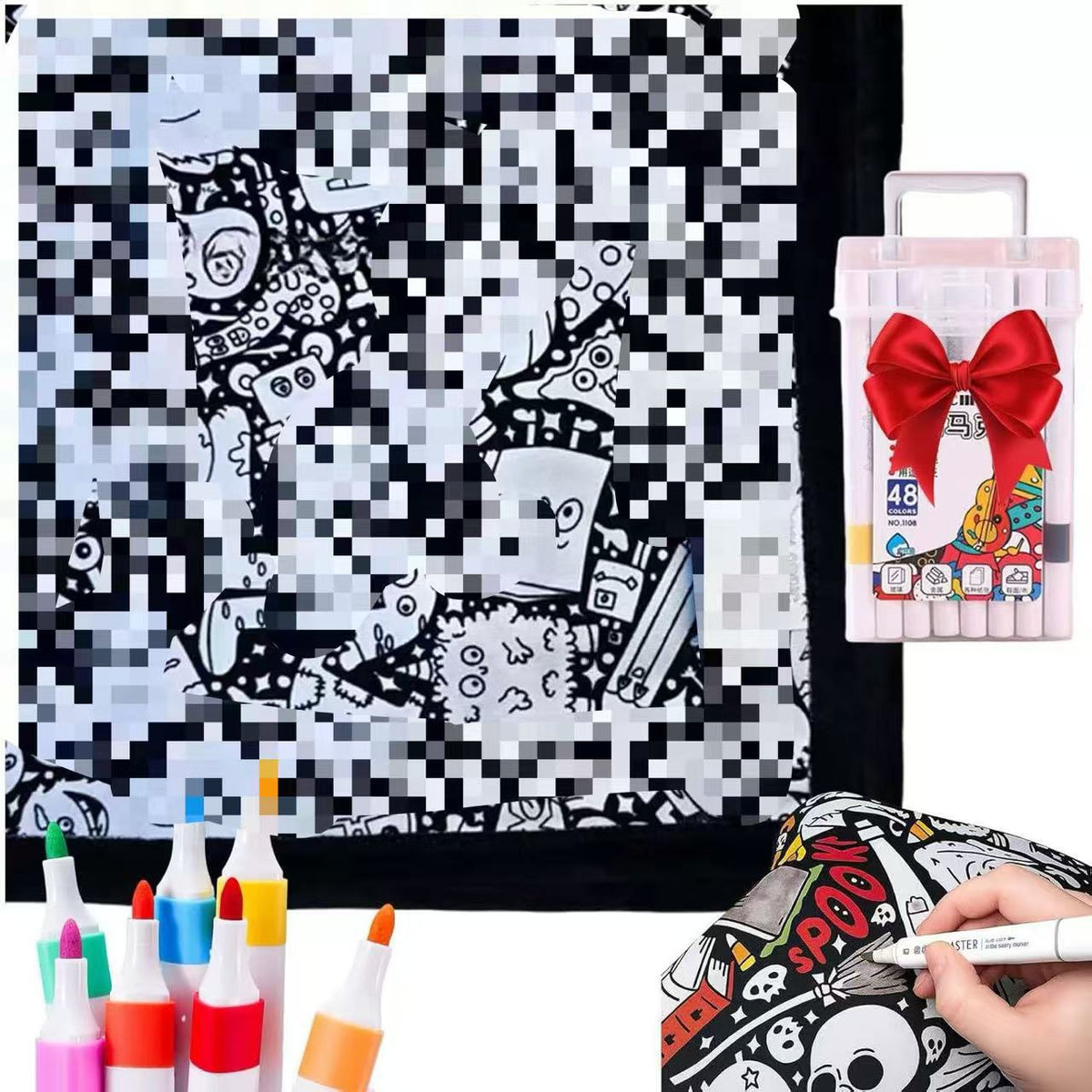 DIY Coloring Blanket/ Kleur-je-eigen Deken