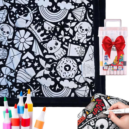 DIY Coloring Blanket/ Kleur-je-eigen Deken