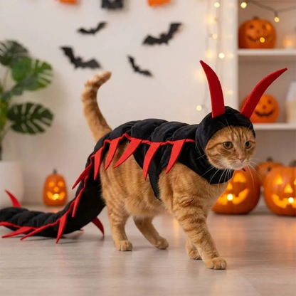 Fluffy Halloween Centipede Cat Costume/ Fluffy Halloween Duizendpoot Kattenkostuum
