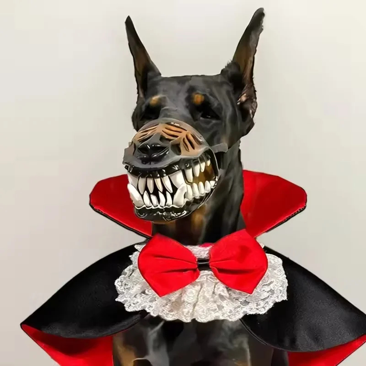 Fanged Dog Costume Muzzle/Halloween Hondenmasker met Tanden