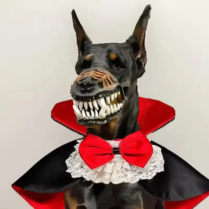 Fanged Dog Costume Muzzle/Halloween Hondenmasker met Tanden