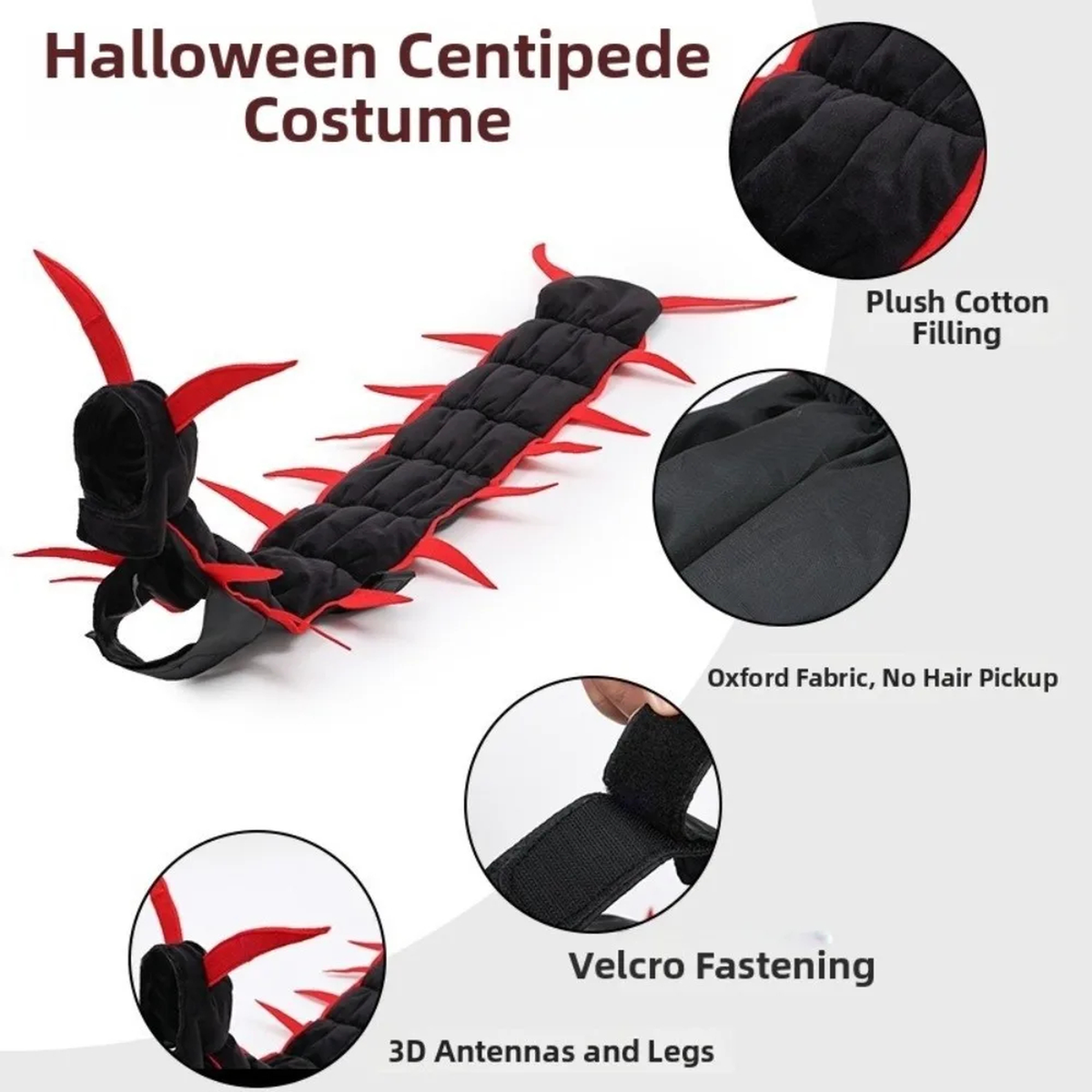 Fluffy Halloween Centipede Cat Costume/ Fluffy Halloween Duizendpoot Kattenkostuum