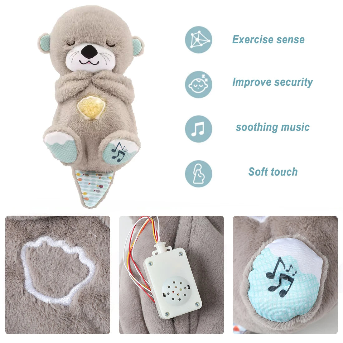 Breathing Otter Baby Stuffed Plush Toy/ Ademhalende baby otter