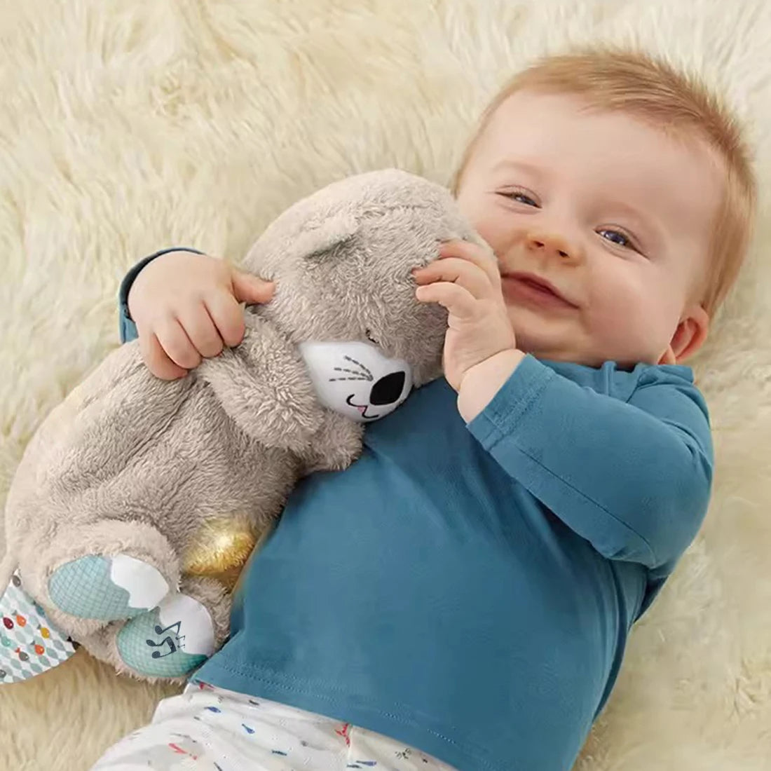 Breathing Otter Baby Stuffed Plush Toy/ Ademhalende baby otter