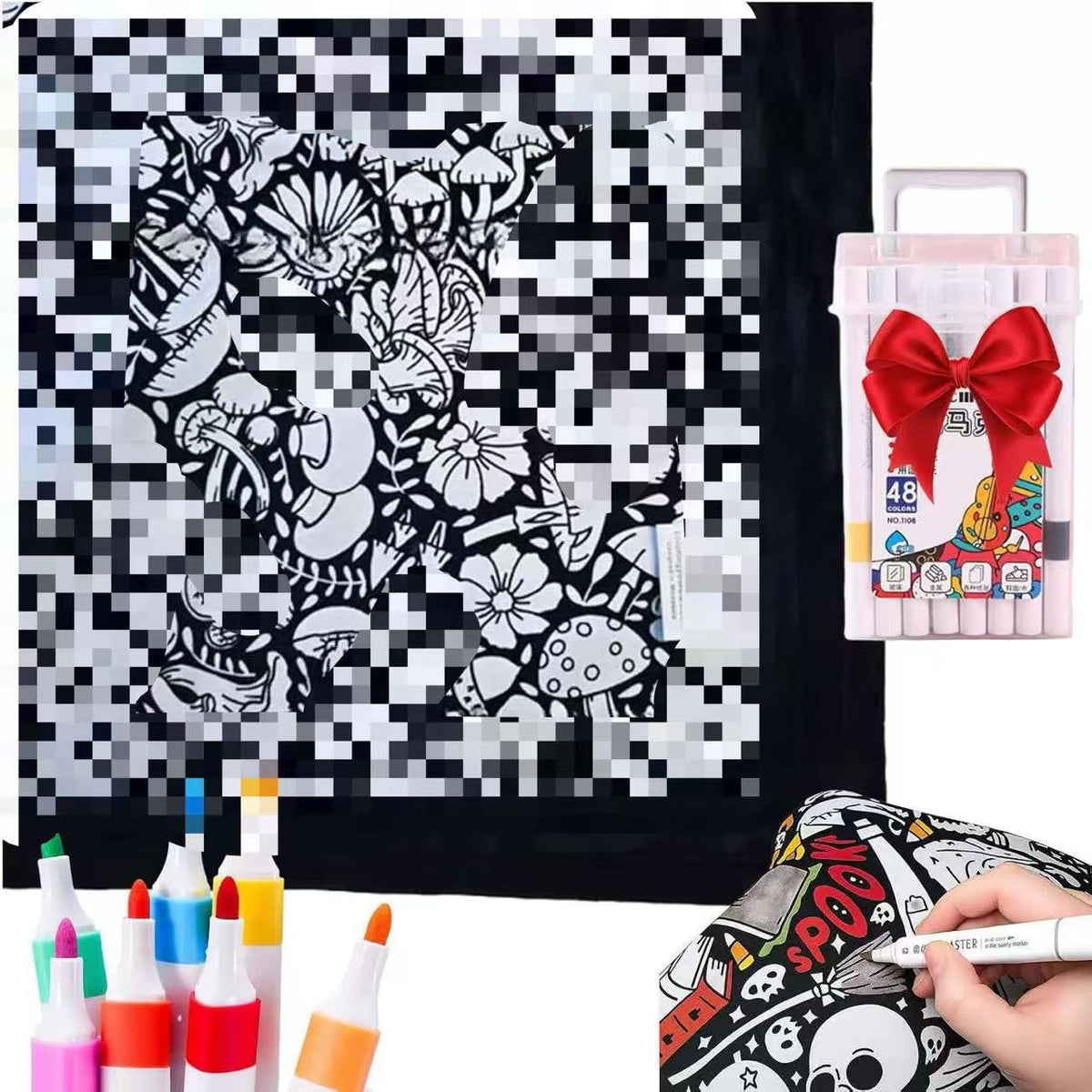 DIY Coloring Blanket/ Kleur-je-eigen Deken